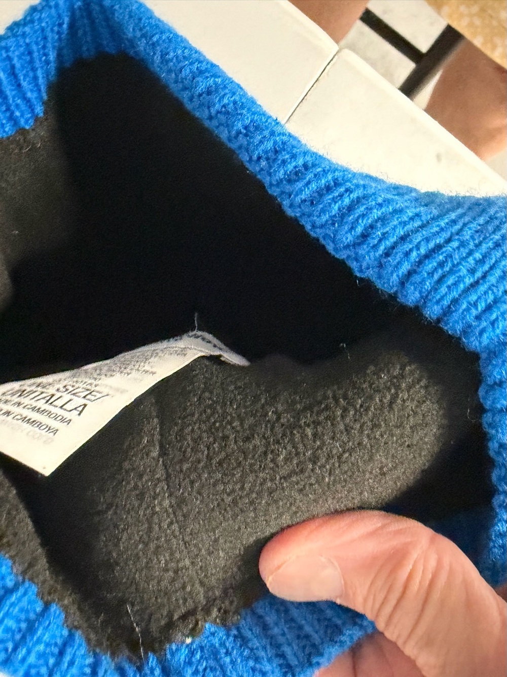 Goodfellow & Co Royal Blue knit beanie  with Black Fleece Lining OS nwt